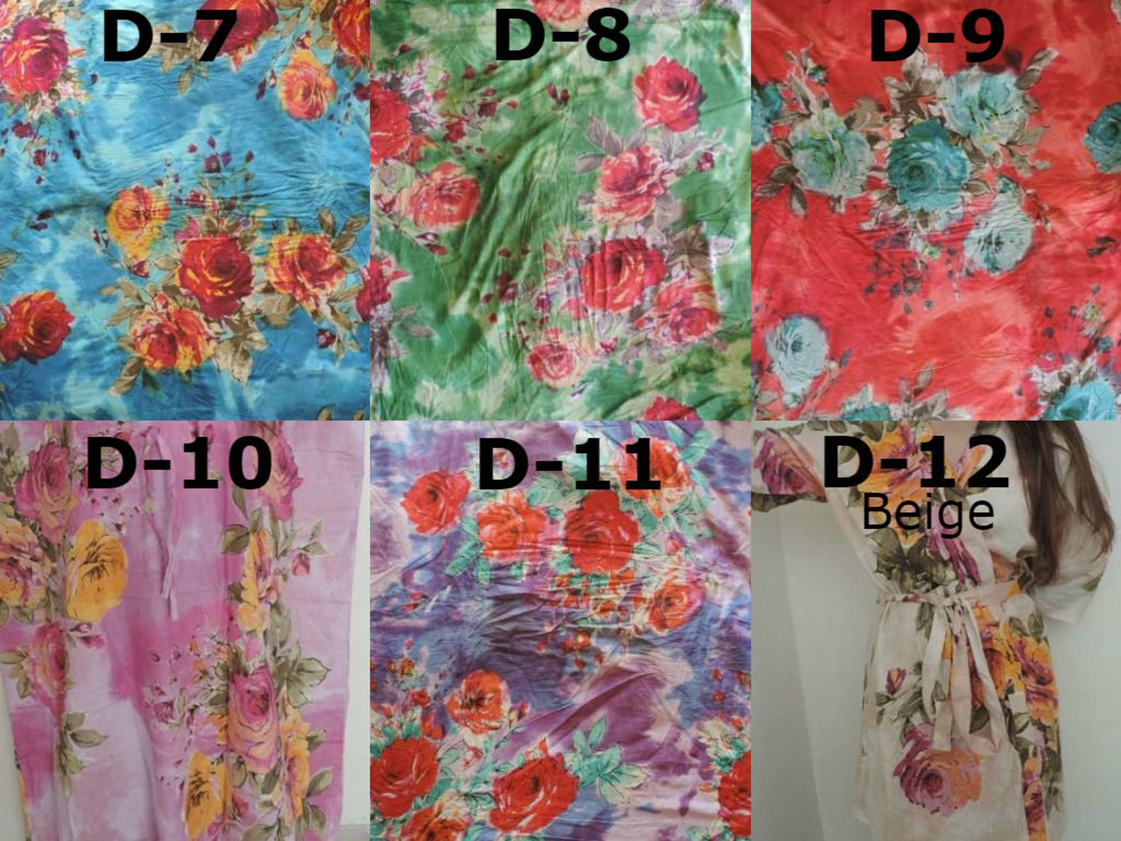 Cotton Bridesmaid Robes Navy Floral Robes Bridesmaid Gift Etsy