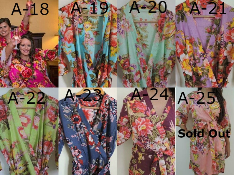 Bridesmaids gift, Floral Bridesmaid Robes, Bridal Party Robes, Bridesmaids Robes, getting ready robes, Robes, Bridesmaid floral robes, Robe image 8