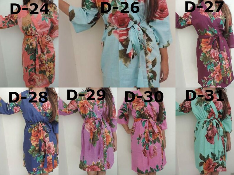 Cotton Bridesmaid Robes Navy Floral Robes Bridesmaid Gift Etsy