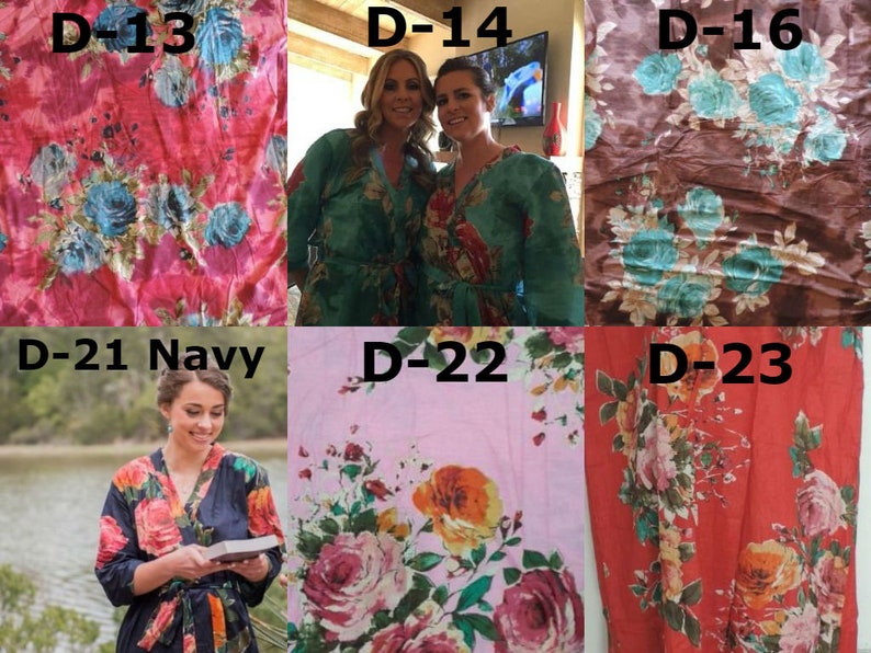 Cotton Bridesmaid Robes Navy Floral Robes Bridesmaid Gift Etsy