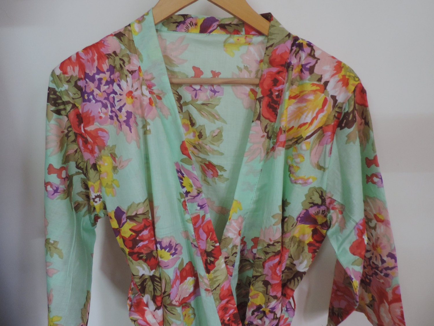 Code:a-20 Mint Bridesmaids Robes Mint Floral Kimono Mint | Etsy
