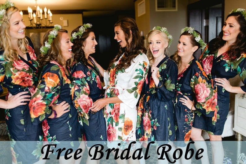 Bridesmaid Robes, Bridesmaid Gift, Bridesmaids Robe, Floral Bridesmaid Robes, Getting ready Robes, Bridal shower favor, Wedding Robes, Robes 