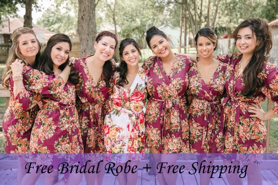 set of 5 bridesmaid robes
