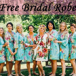 Bridesmaids gift, Floral Bridesmaid Robes, Bridal Party Robes, Bridesmaids Robes, getting ready robes, Robes, Bridesmaid floral robes, Robe image 1