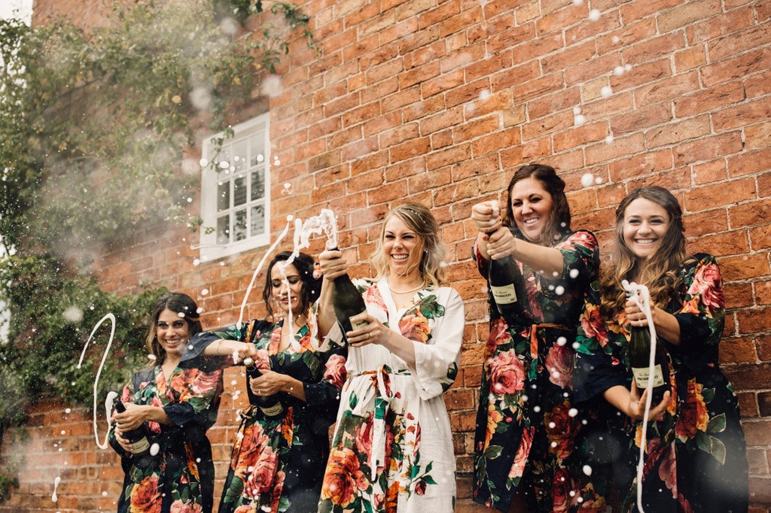 Cotton Bridesmaid Robes Navy Floral Robes Bridesmaid Gift Etsy