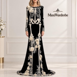Embroidered Birds Gown