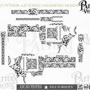 Colt Python 4.25 Scroll Engraving Design | Laser Pattern (svg, dxf, ai, png)