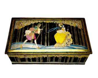 Antique Vintage Advertising Tin Candy Box Huybir's New York Victorian Ball Scene