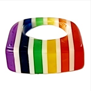 Layered Lucite Rainbow Ring Size 6 Rare 1970&#39;s