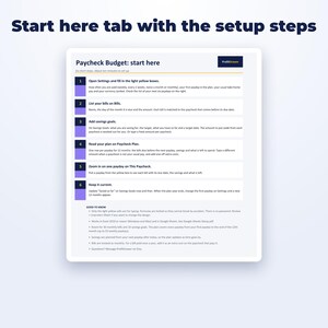 Paycheck Budget Spreadsheet page preview