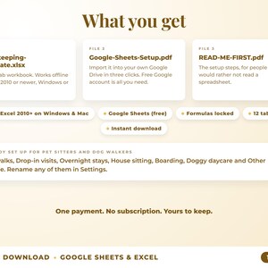 What is included: 12-tab Excel workbook, Google Sheets setup guide and read-me-first guide