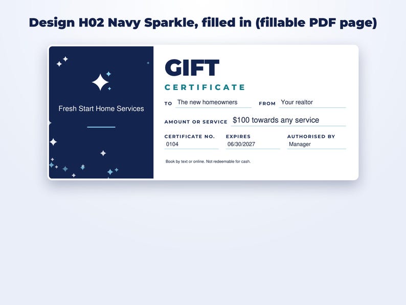 Gift Certificate Templates for Cleaning & Home Services page preview
