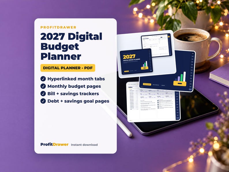 2027 Digital Budget Planner - ProfitDrawer instant download