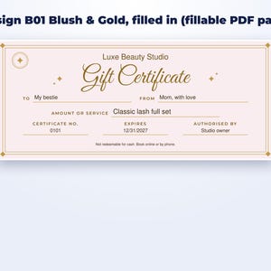 Gift Certificate Templates for Lash, Nail & Salon page preview