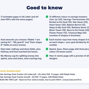 Kids Savings Goal Tracker: details