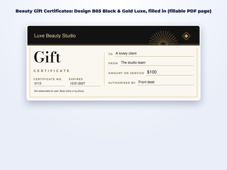 Holiday Gift Certificate Bundle page preview