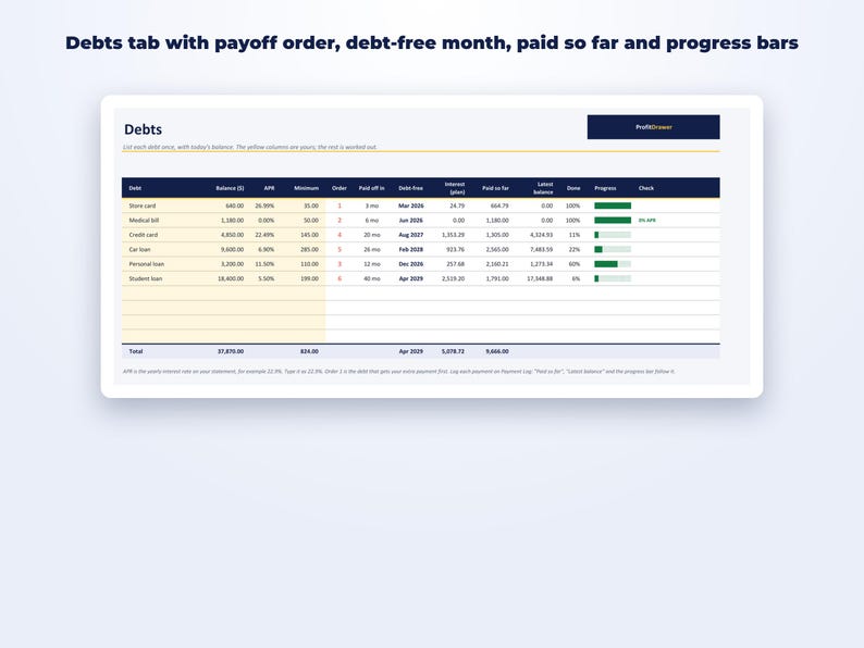 Debt Payoff Tracker page preview