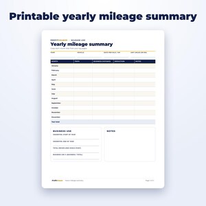 Business Mileage Log page preview