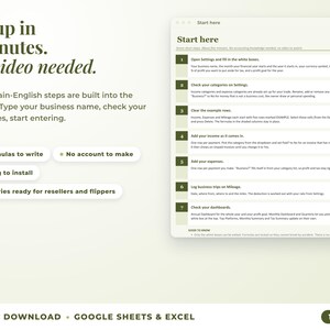 Start here tab with seven setup steps, no video needed
