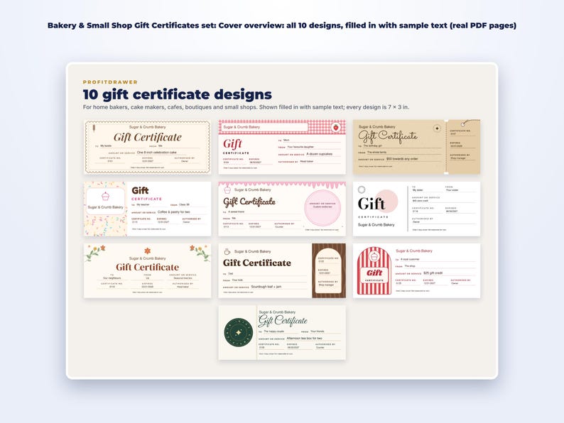 Holiday Gift Certificate Bundle page preview