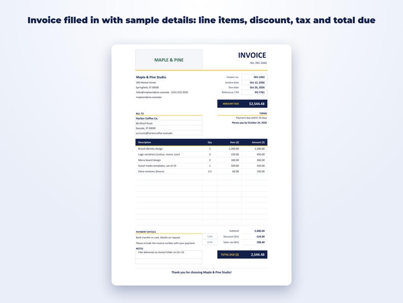 Invoice Template page preview