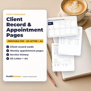 Client Record & Appointment Pages - ProfitDrawer instant download