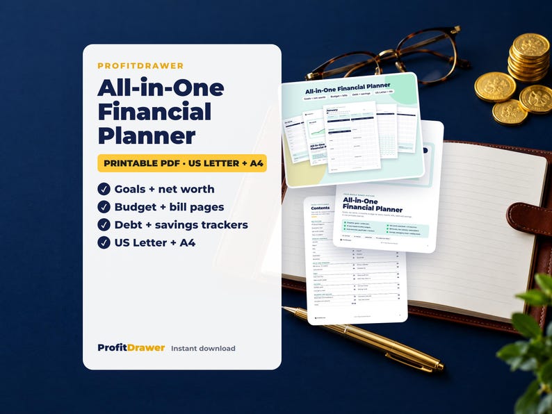 All-in-One Financial Planner - ProfitDrawer instant download