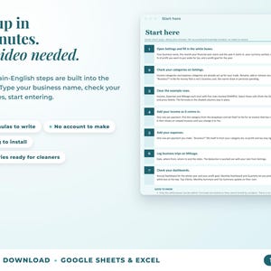 Start here tab with seven setup steps, no video needed