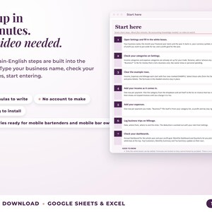 Start here tab with seven setup steps, no video needed