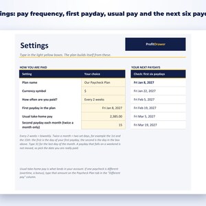Paycheck Budget Spreadsheet page preview