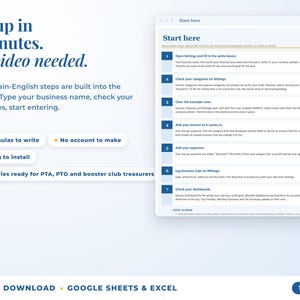 Start here tab with seven setup steps, no video needed