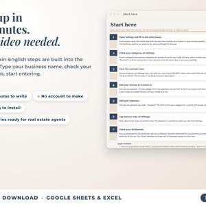 Start here tab with seven setup steps, no video needed