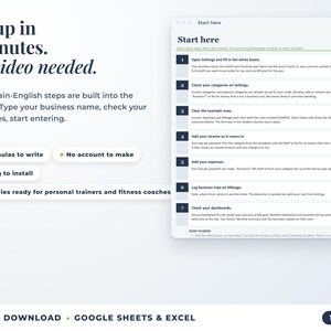 Start here tab with seven setup steps, no video needed