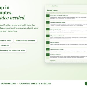 Start here tab with seven setup steps, no video needed