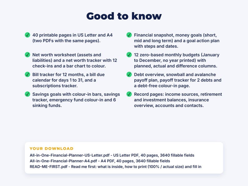 All-in-One Financial Planner: details