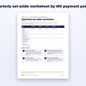 Small Business Tax Calendar 2027 + Quarterly Tax Tracker page preview