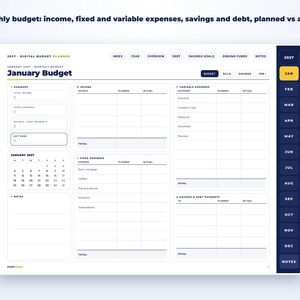 2027 Digital Budget Planner page preview