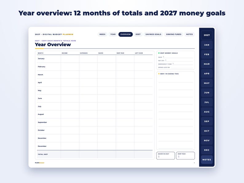 2027 Digital Budget Planner page preview