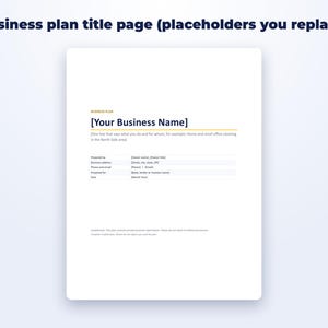 Small Business Plan Template page preview