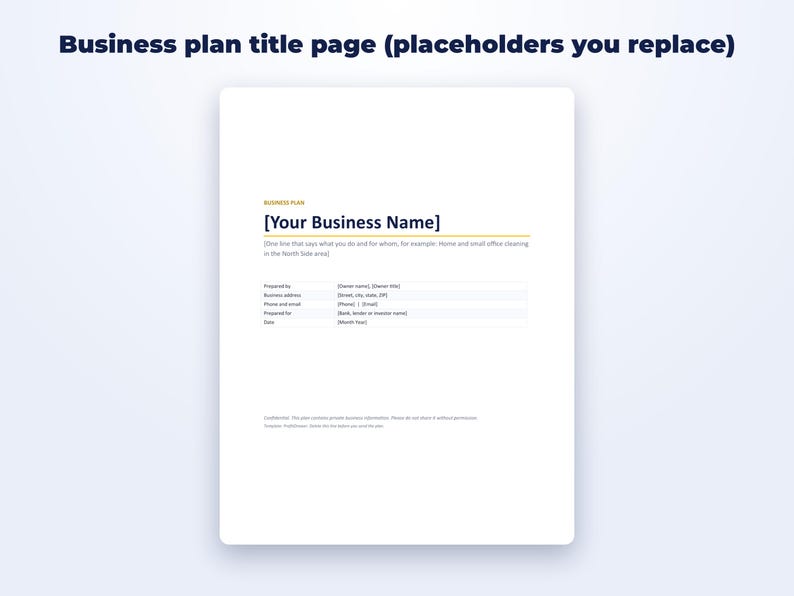 Small Business Plan Template page preview
