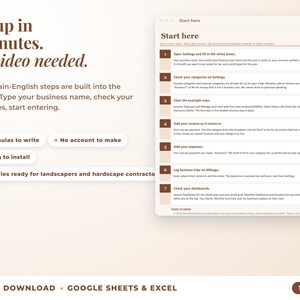 Start here tab with seven setup steps, no video needed