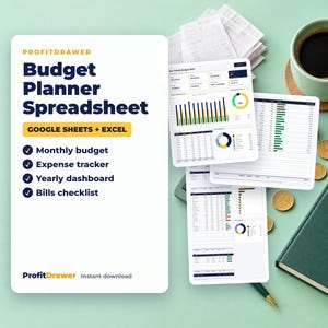 Budget Planner Spreadsheet - ProfitDrawer instant download