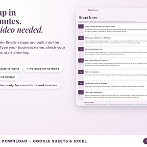 Start here tab with seven setup steps, no video needed