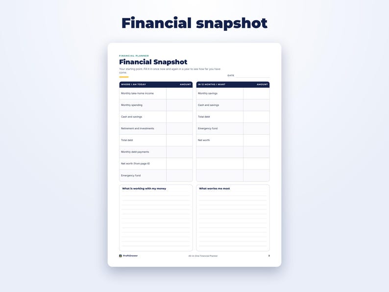 All-in-One Financial Planner page preview