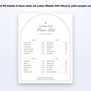 Service Price List Templates page preview