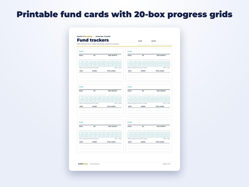 Sinking Funds Tracker page preview