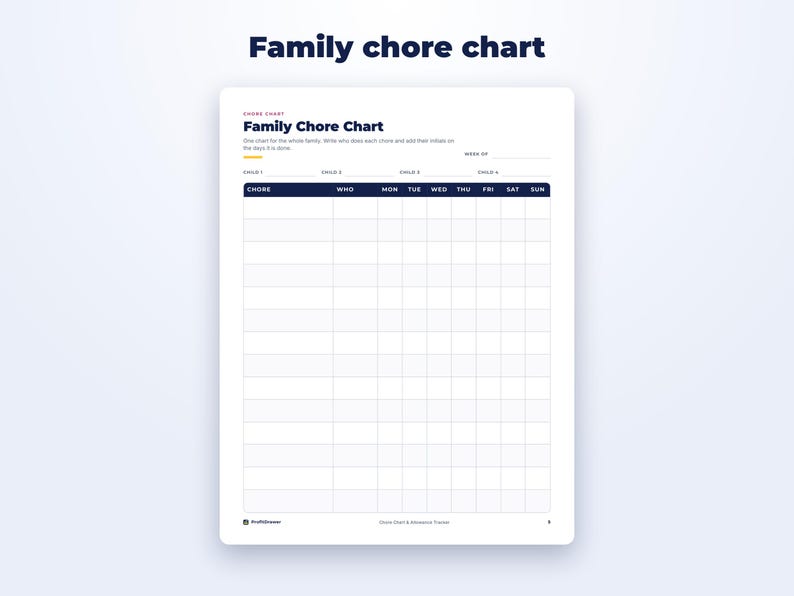 Chore Chart & Allowance Tracker page preview