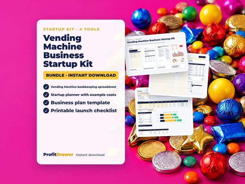 Vending Machine Business Startup Kit - ProfitDrawer instant download