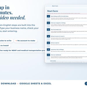 Start here tab with seven setup steps, no video needed