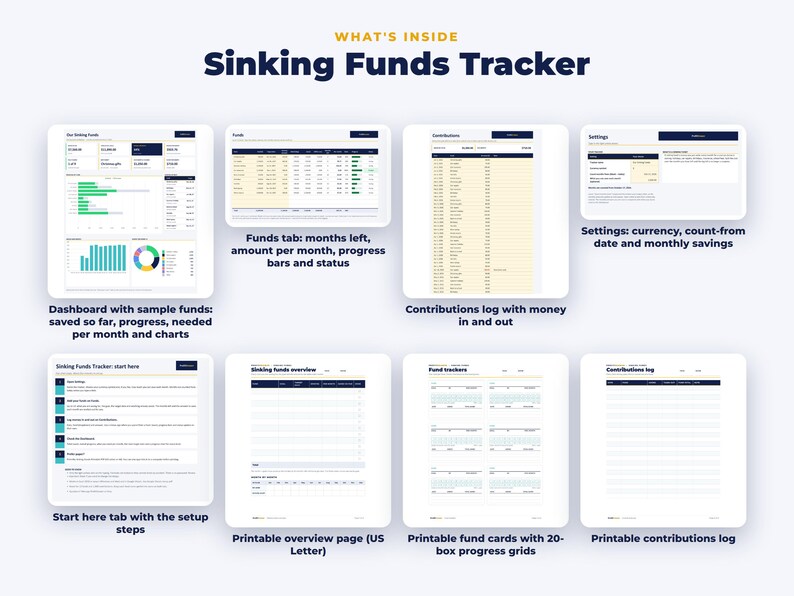 Everything included in the Sinking Funds Tracker